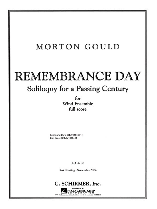 Remembrance Day - Full Score: Concert Band: Score