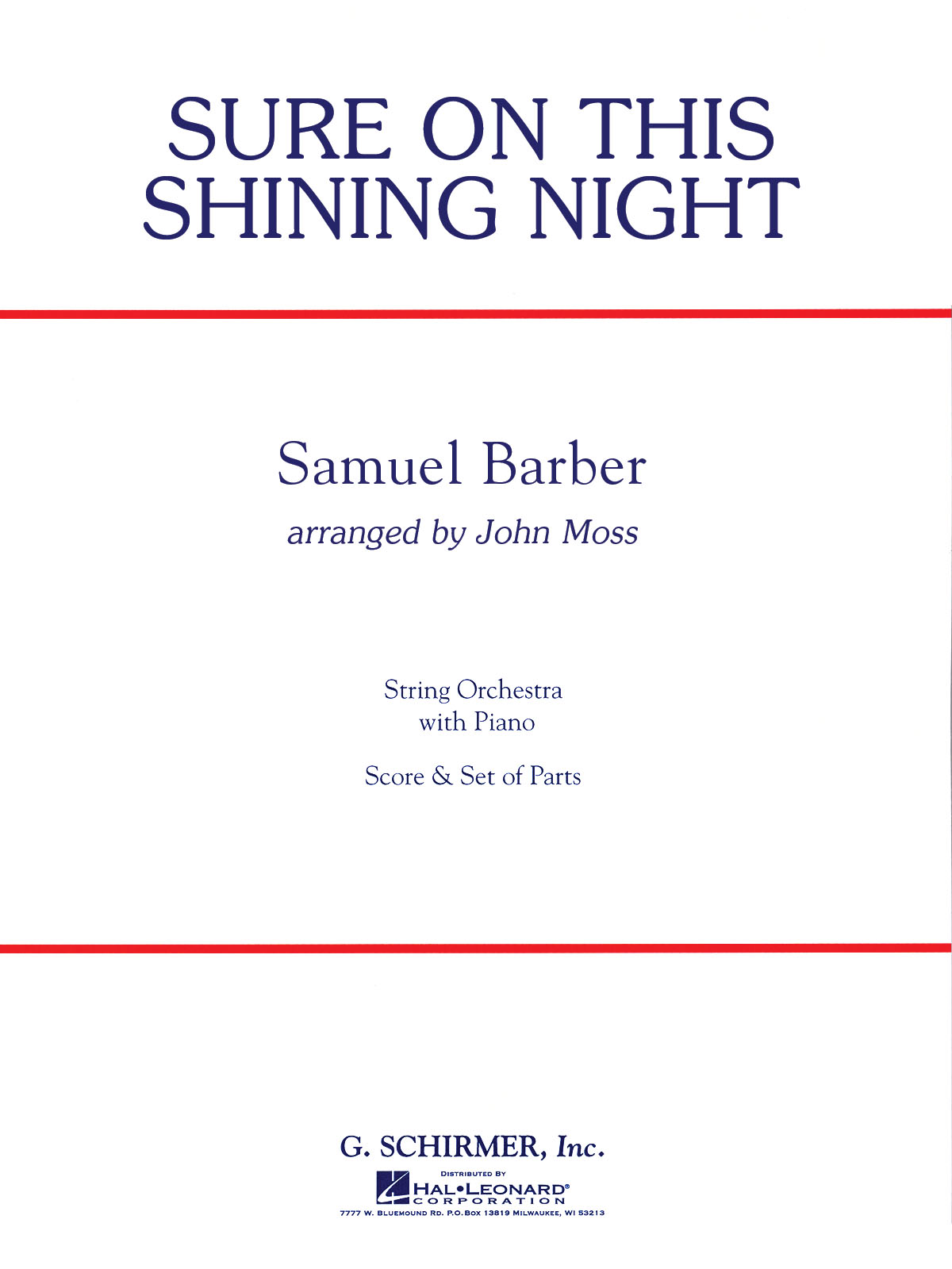 Sure On This Shining Night - Score Only: String Orchestra: Score