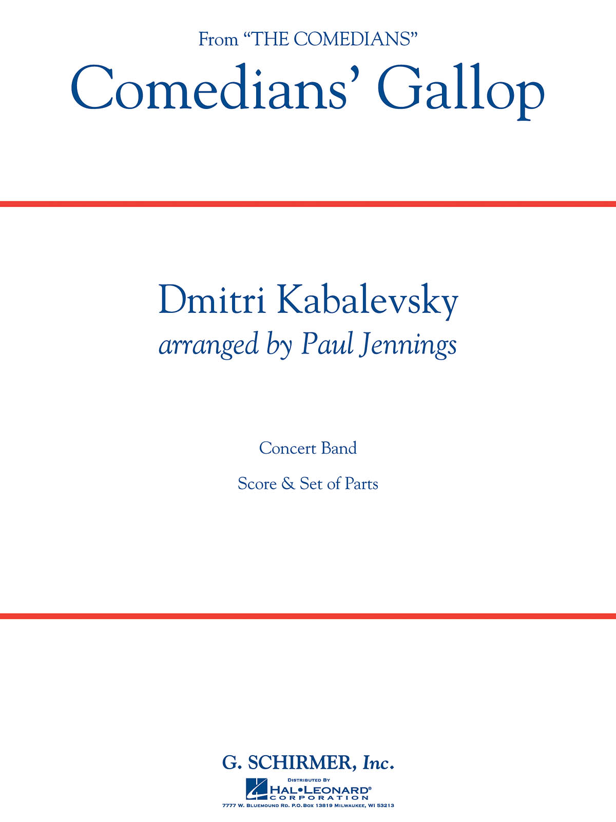 Dmitri Kabalevsky: Comedians' Gallop: Concert Band: Score & Parts
