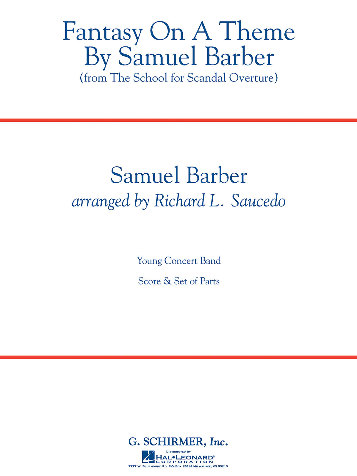 Samuel Barber: Fantasy on a Theme by Samuel Barber: Concert Band: Score