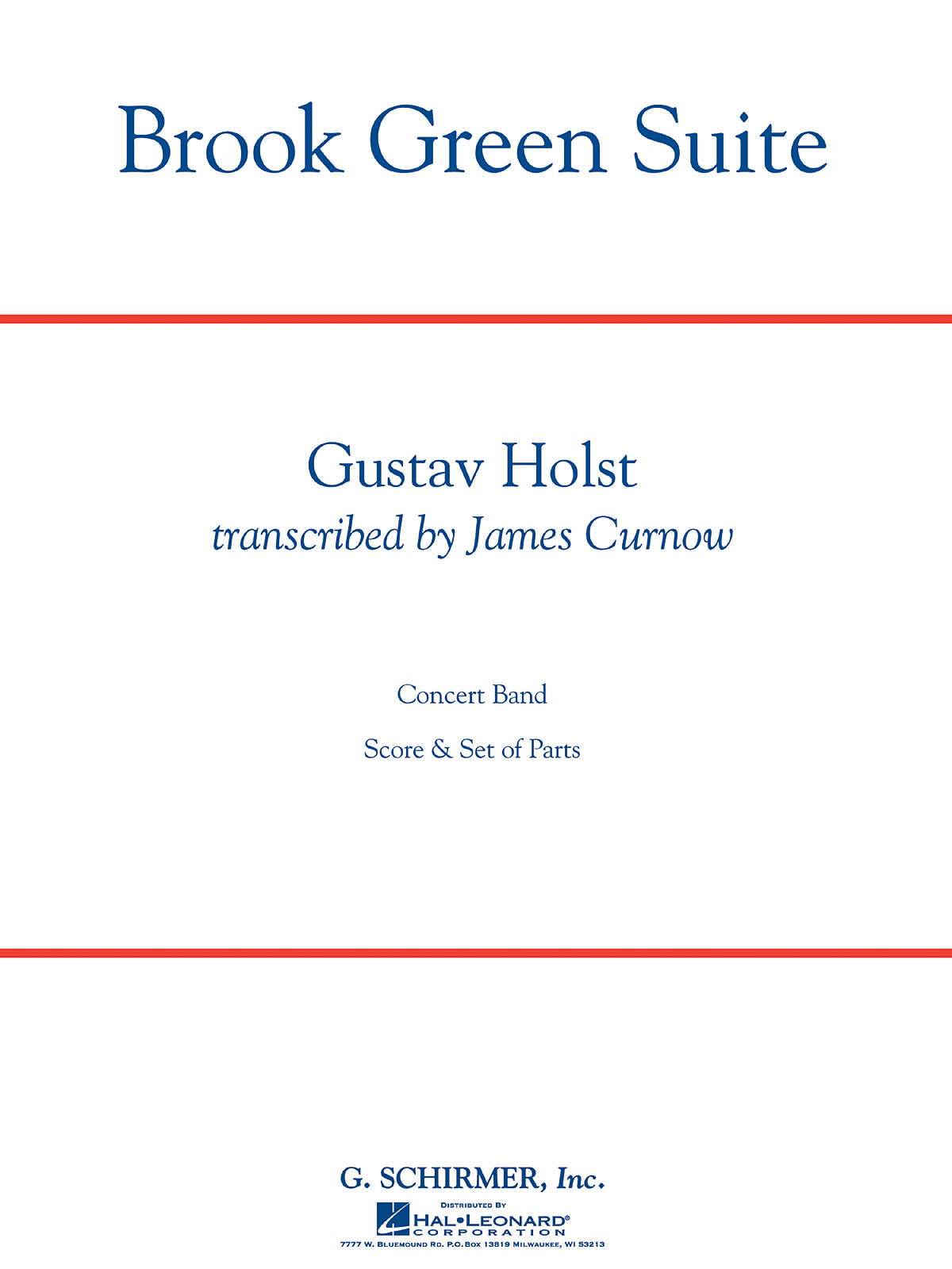 Gustav Holst: Brook Green Suite: Concert Band: Score & Parts