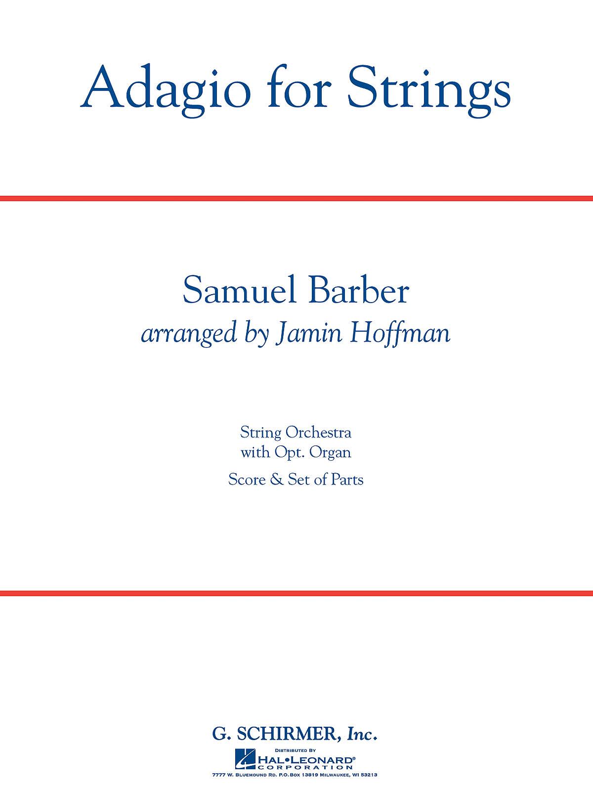 Samuel Barber: Adagio for Strings: String Orchestra: Score