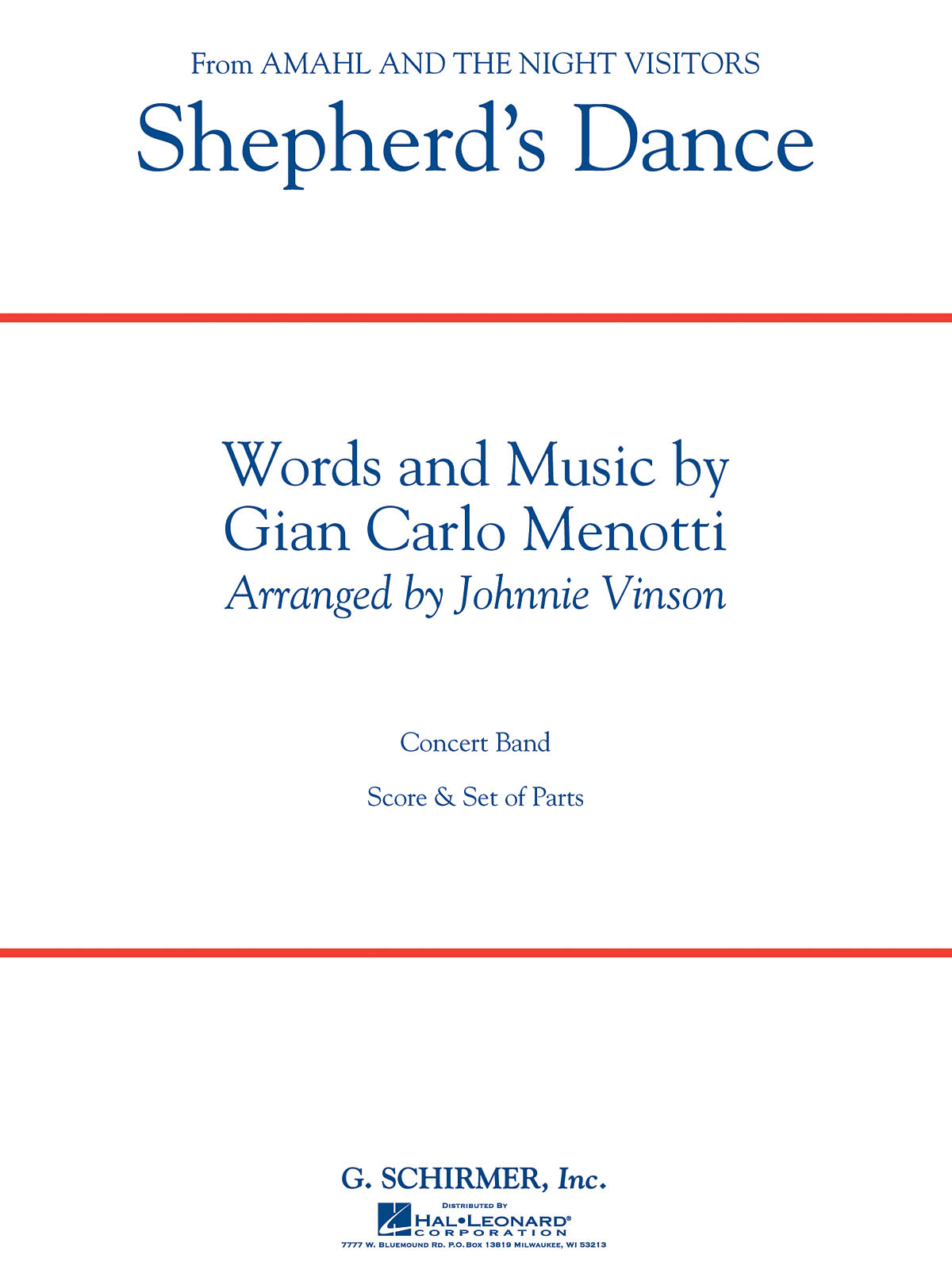 Gian Carlo Menotti: Shepherd's Dance: Concert Band: Score and Parts