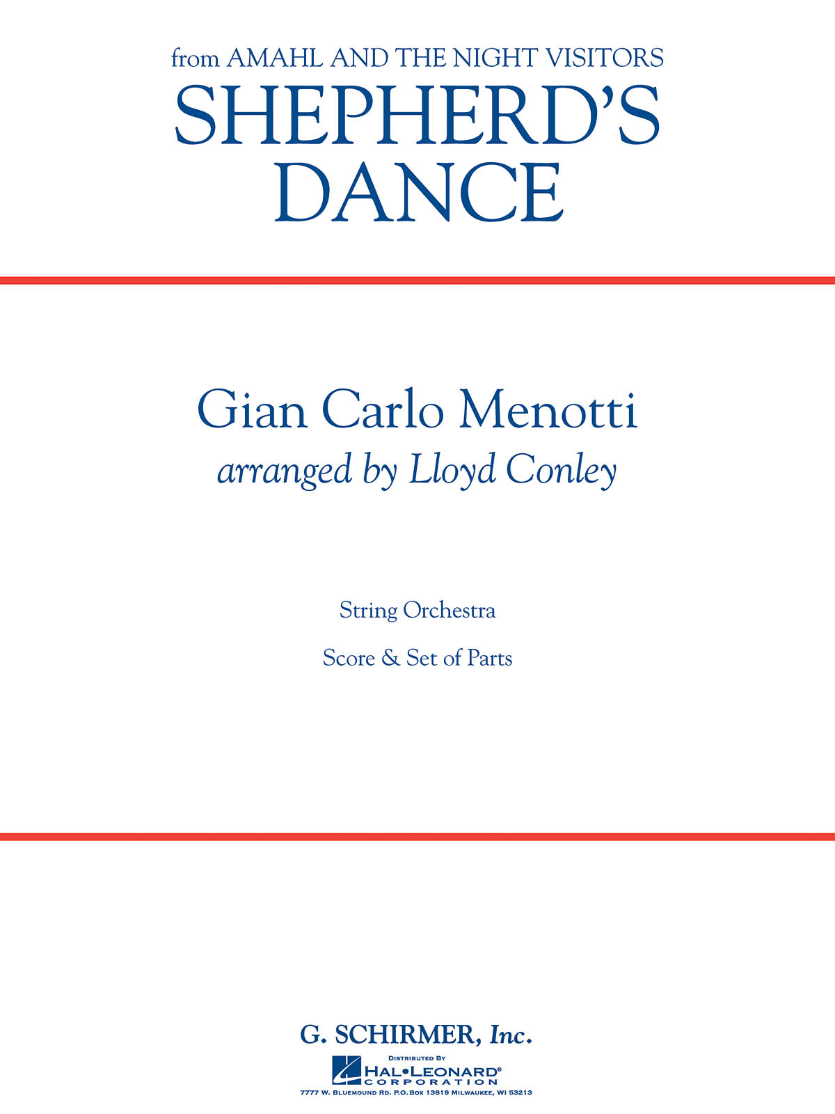 Gian Carlo Menotti: Shepherd's Dance: String Orchestra: Score and Parts