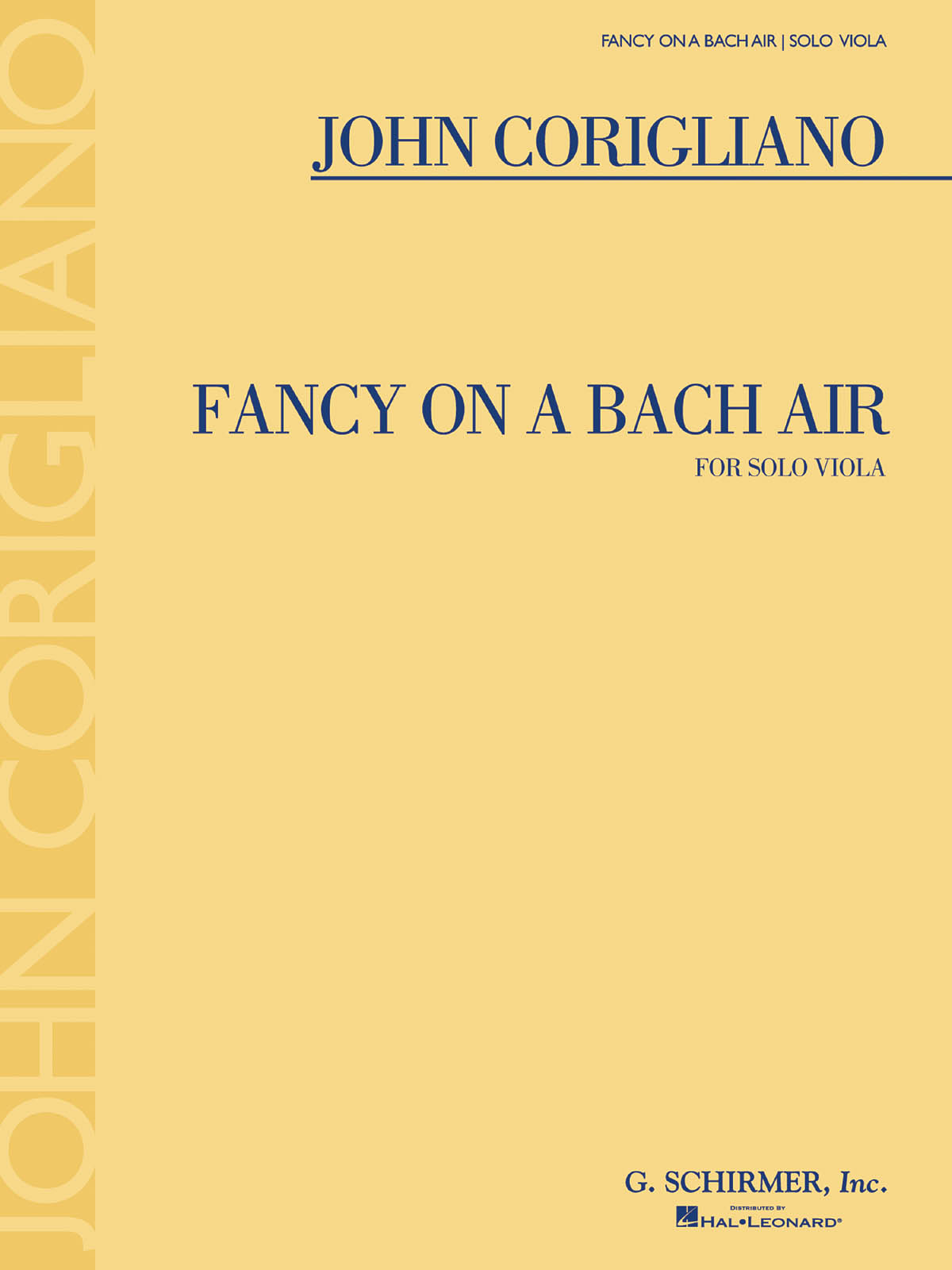 John Corigliano: Fancy On A Bach Air: Viola: Instrumental Work
