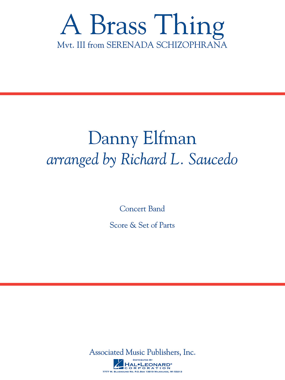 Danny Elfman: A Brass Thing: Concert Band: Score and Parts