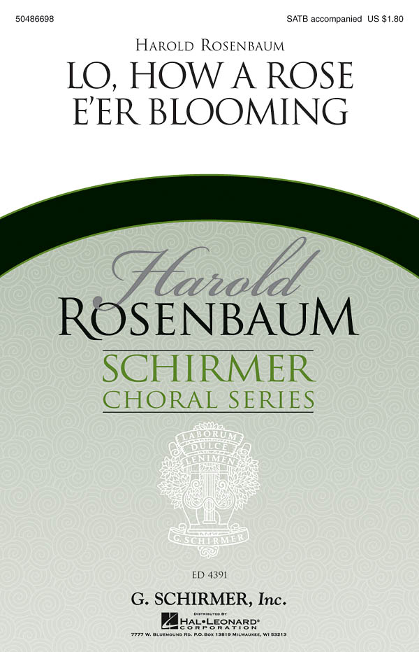 Lo  How A Rose E'Er Blooming: SATB: Vocal Score