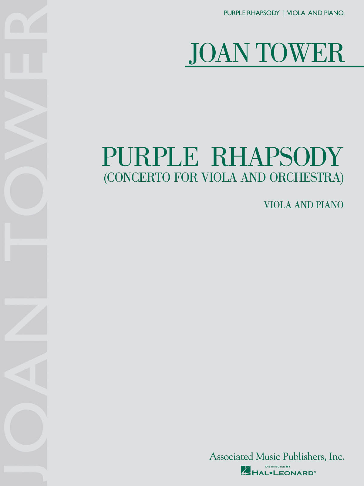 Joan Tower: Purple Rhapsody: Viola: Instrumental Work