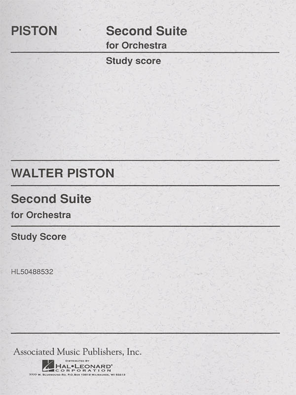 Walter Piston: Suite No. 2 for Orchestra: Orchestra: Study Score