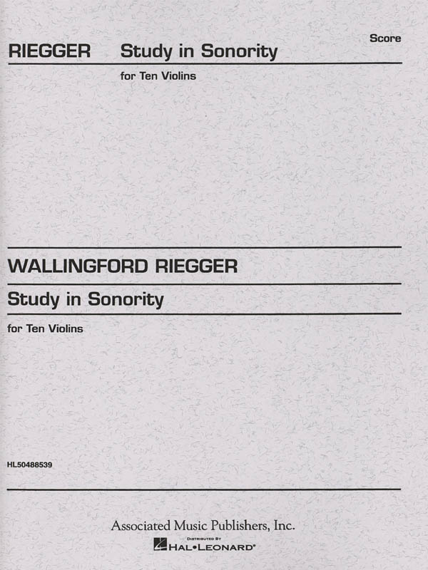 Wallingford Riegger: Study in Sonority  Op. 7: Violin Ensemble: Score