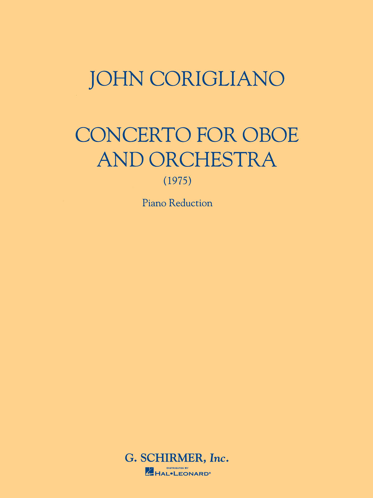 John Corigliano: Oboe Concerto: Oboe: Instrumental Work
