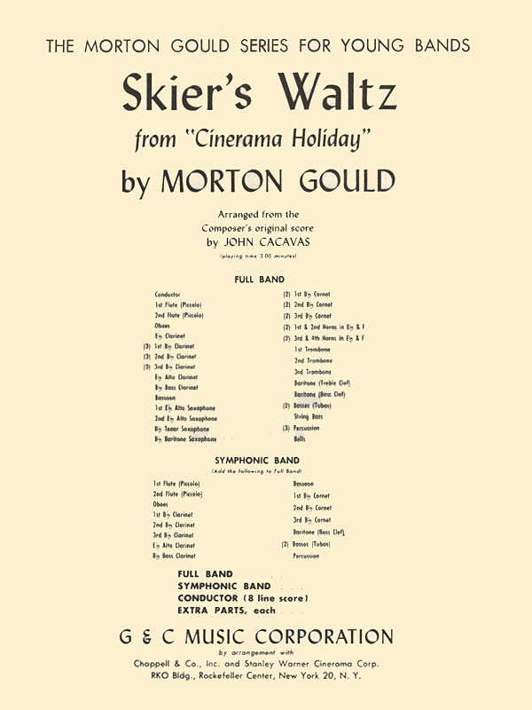 Morton Gould: Skier's Waltz: Concert Band: Score
