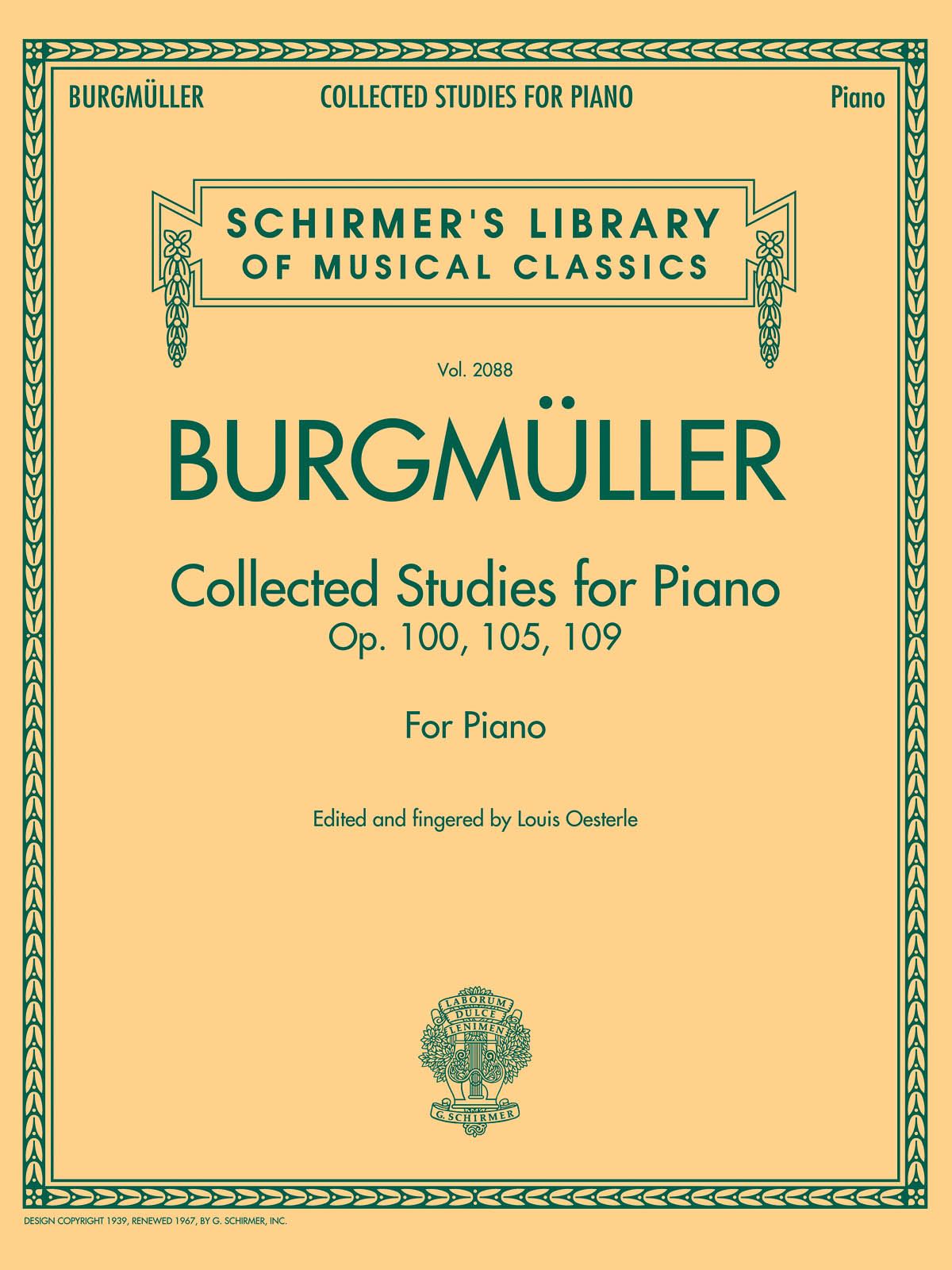 Friedrich Burgm�ller: Collected Studies Op. 100 - Op. 105 - Op. 109: Piano: