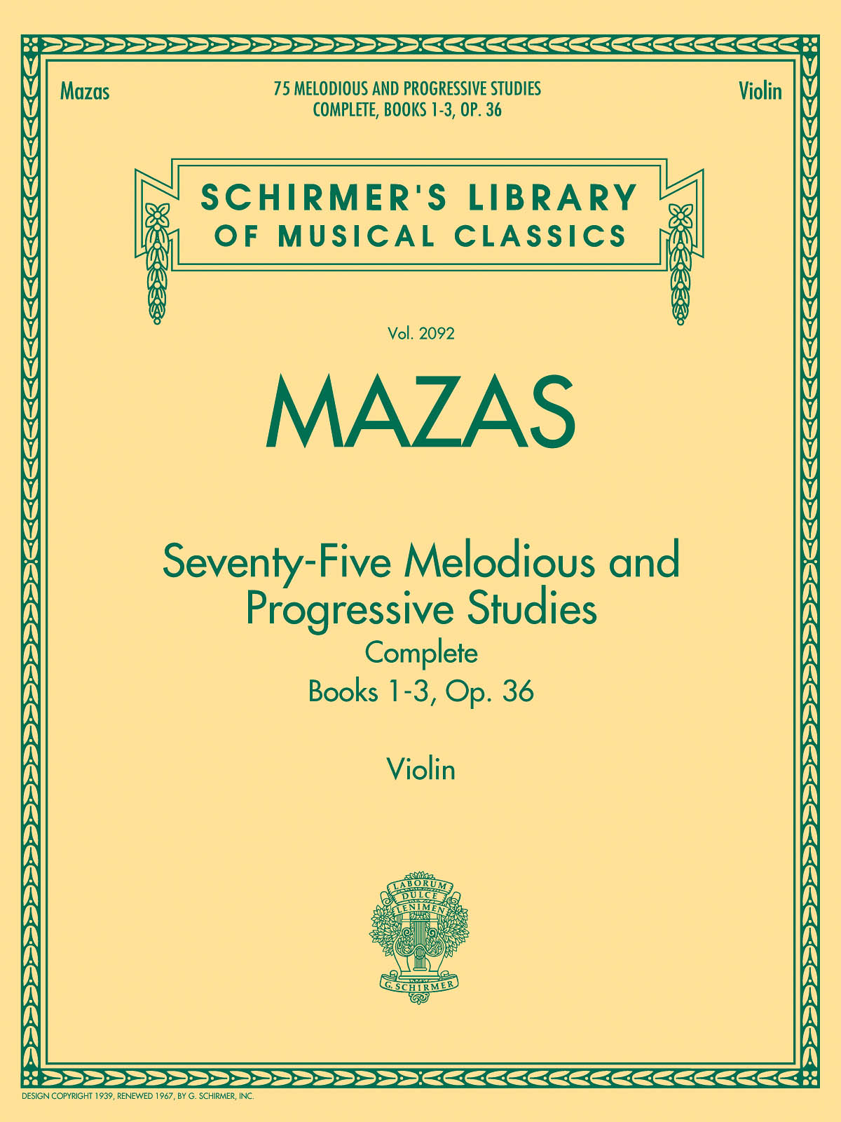Jacques-Féréol Mazas: 75 Melodious and progressive Studies Complete: Violin: