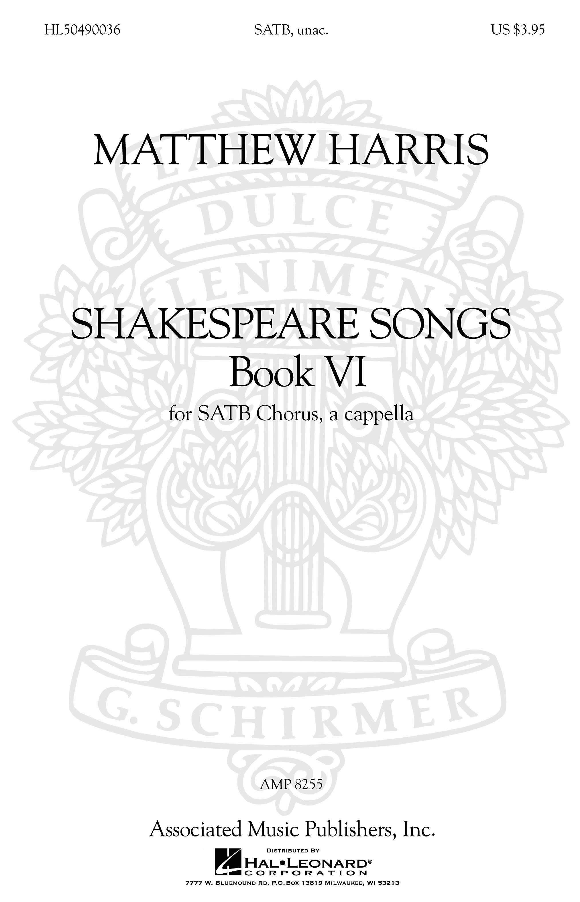 Matthew Harris: Shakespeare Songs  Book VI: SATB: Vocal Score