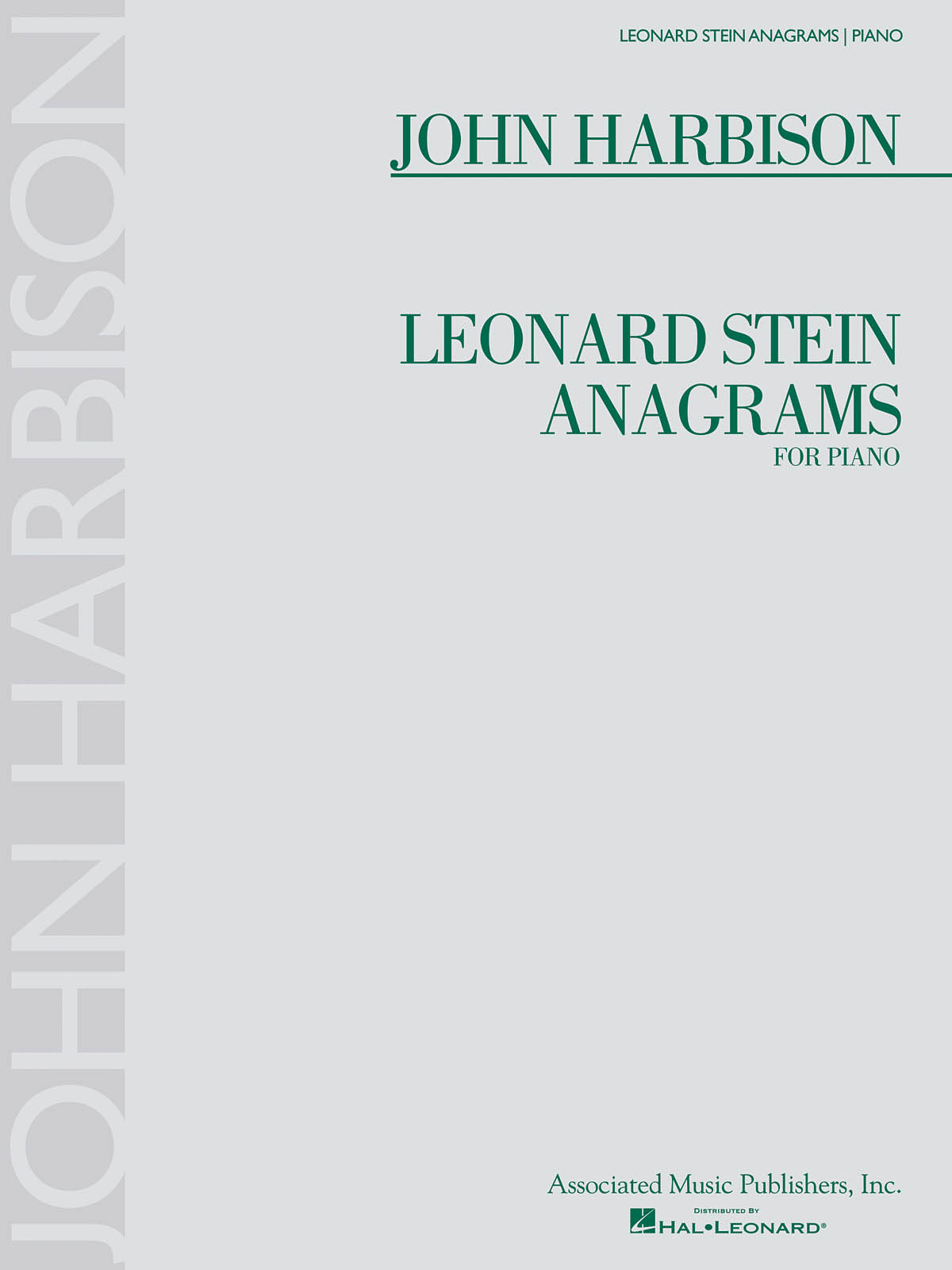 John Harbison: Leonard Stein Anagrams: Piano: Instrumental Album