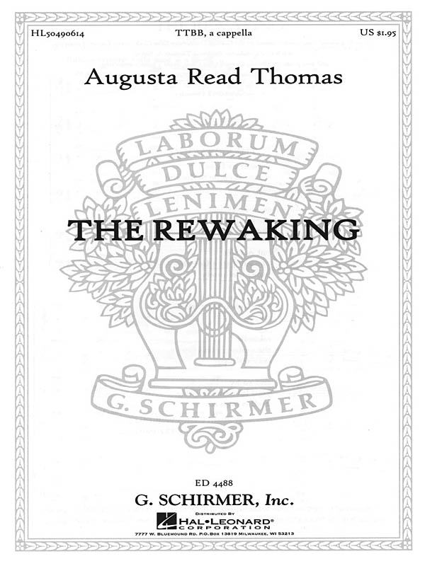 Augusta Read Thomas: The Rewaking: TTBB: Vocal Score