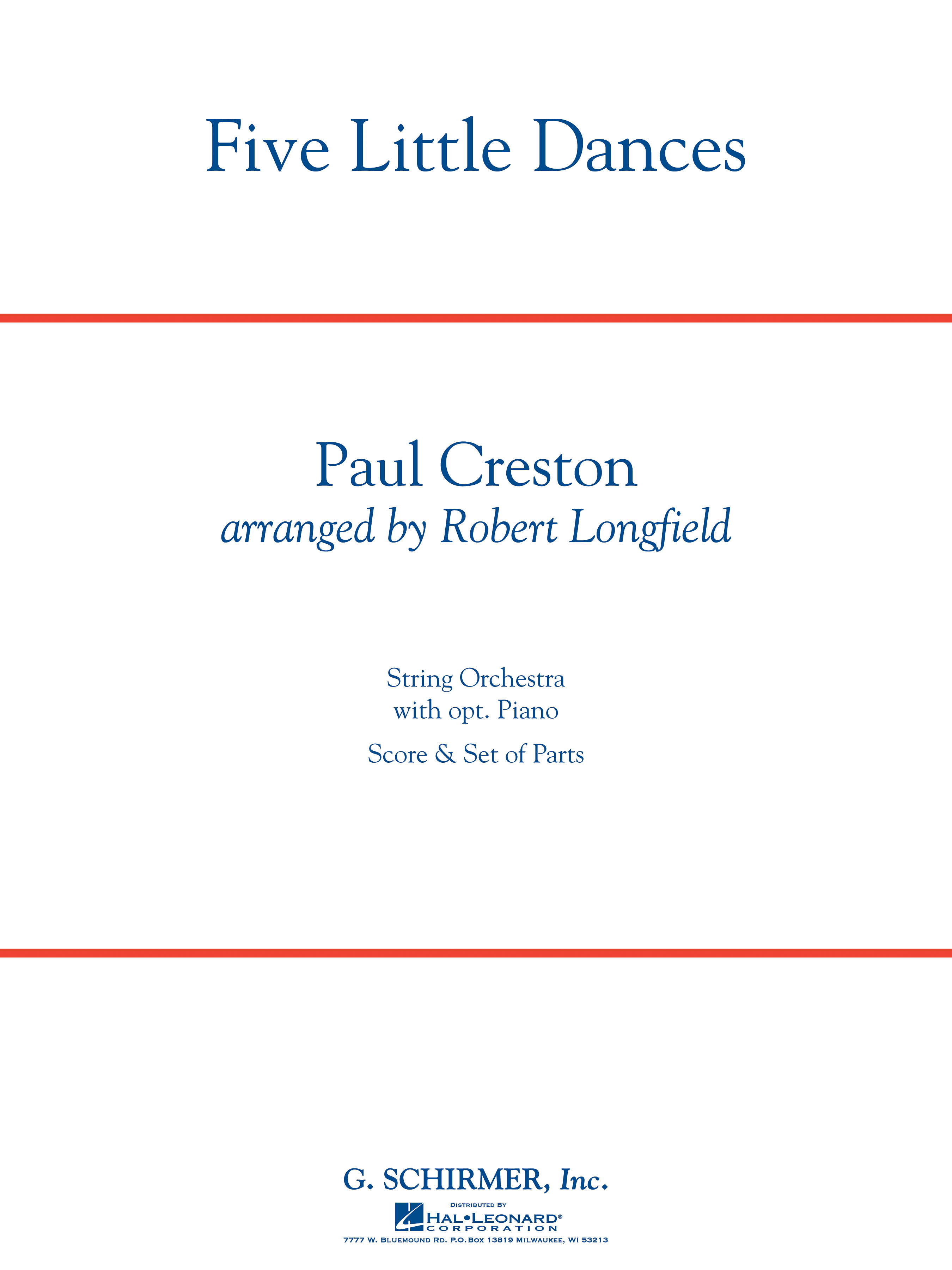 Paul Creston: Five Little Dances: String Orchestra: Score and Parts