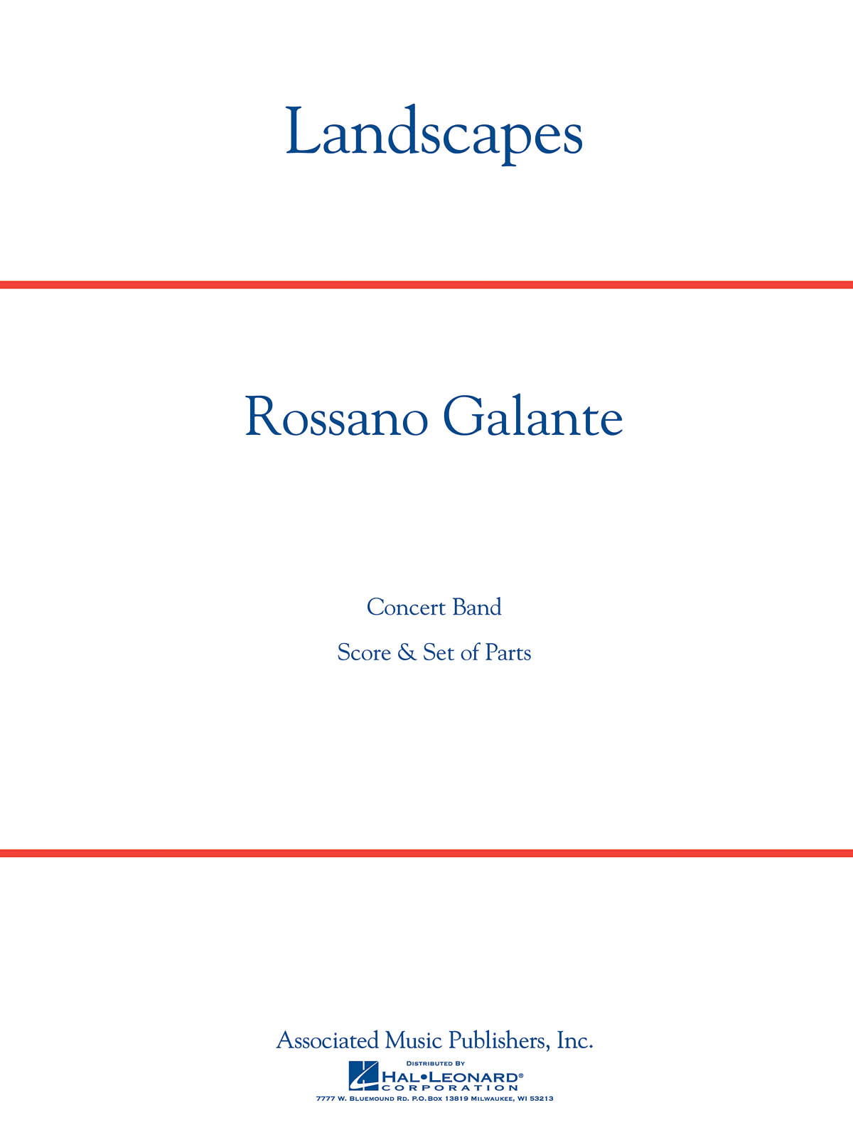 Rossano Galante: Landscapes: Concert Band: Score & Parts