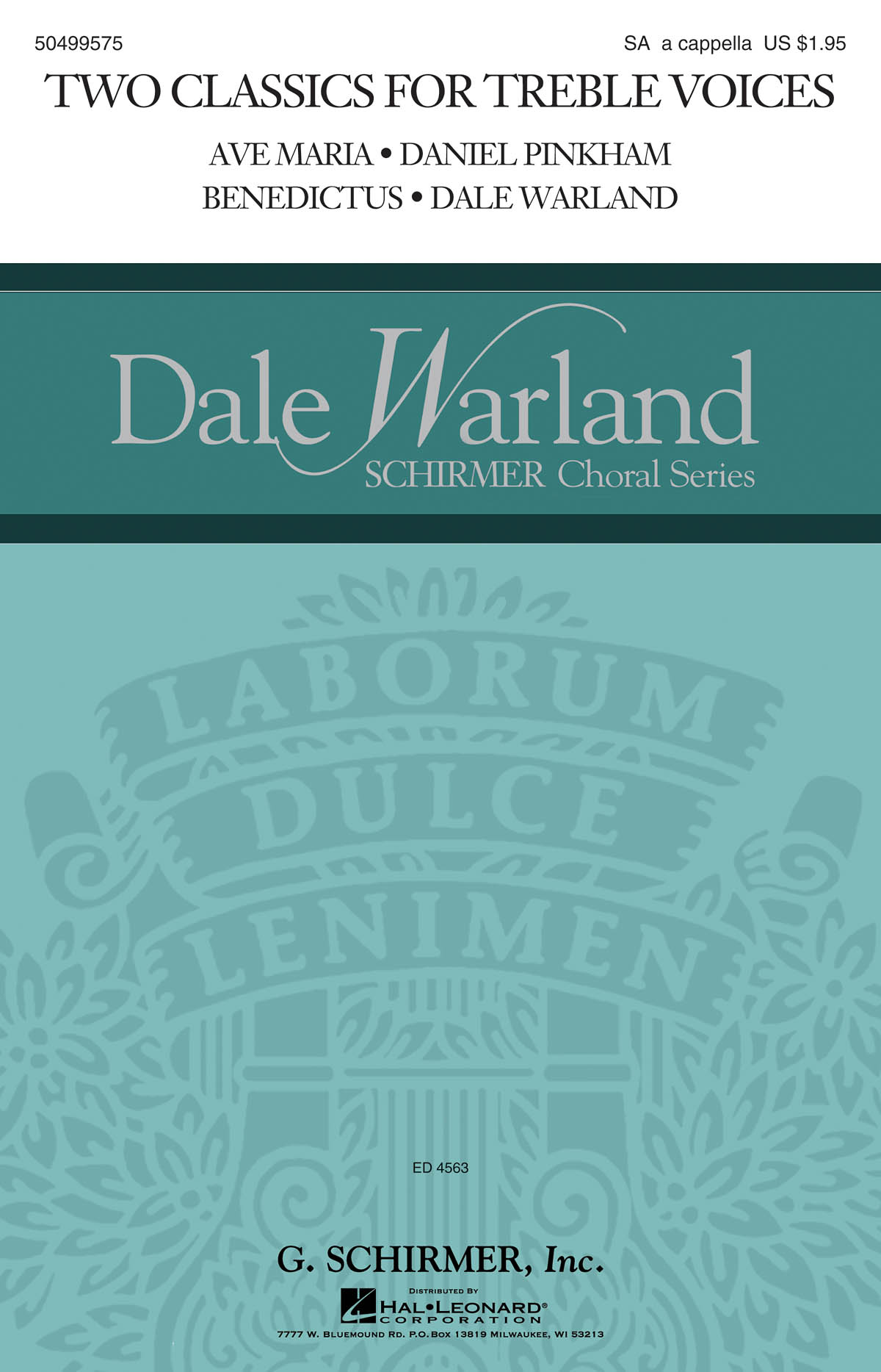 Dale Warland Daniel Pinkham: Two Classics for Treble Voices: 2-Part Choir: Vocal