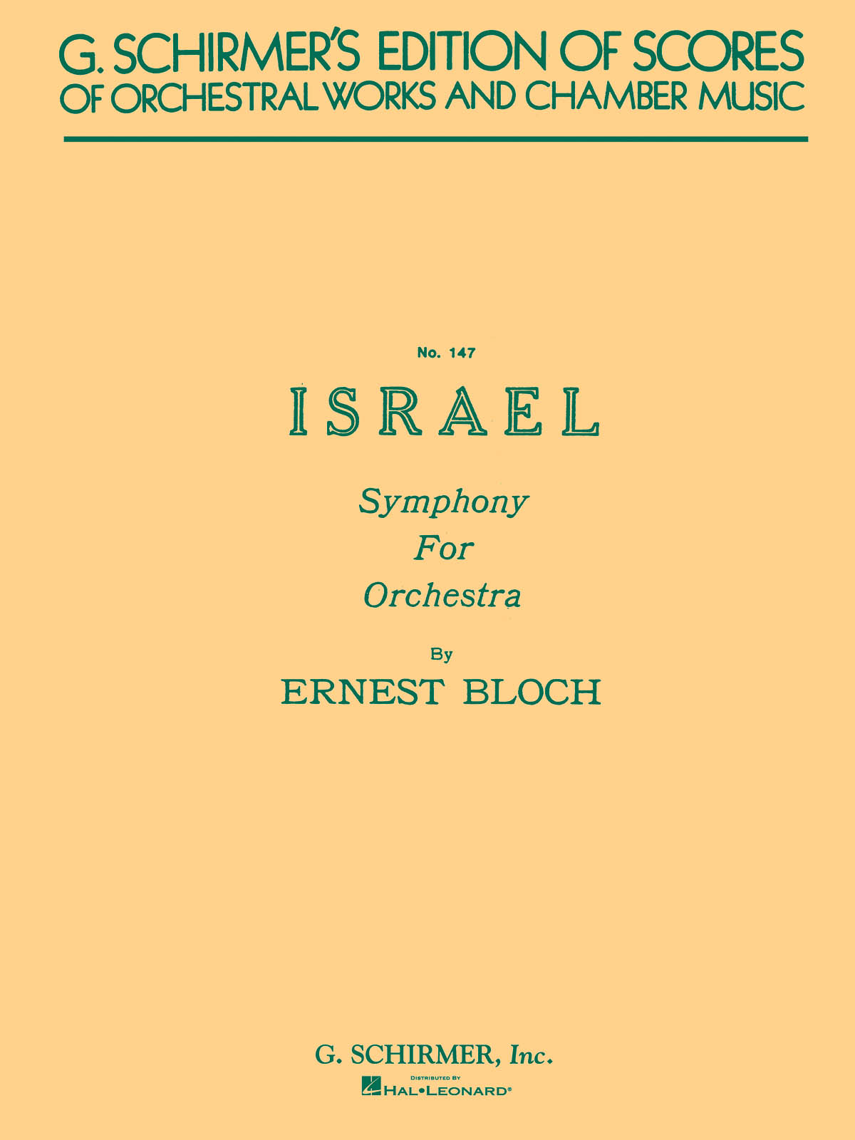 Ernest Bloch: Israel Symphony: Mixed Choir: Score