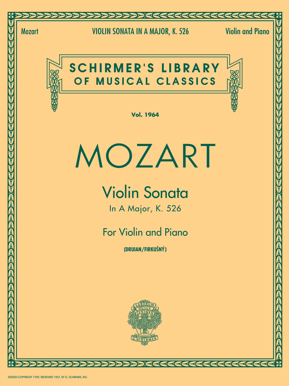 Wolfgang Amadeus Mozart: Sonata in A  K.526: Violin: Instrumental Work