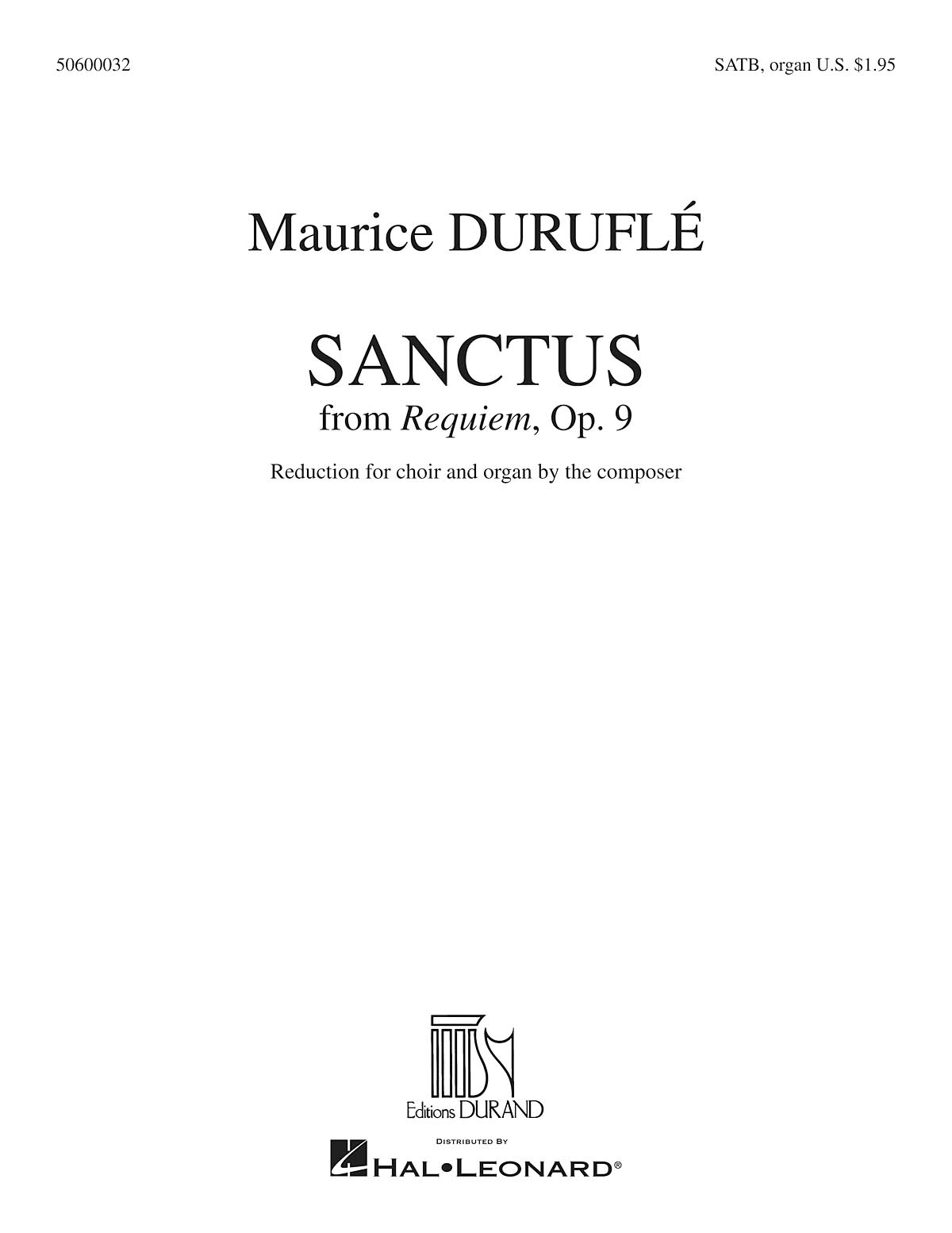 Maurice Durufl: Sanctus: SATB: Vocal Score