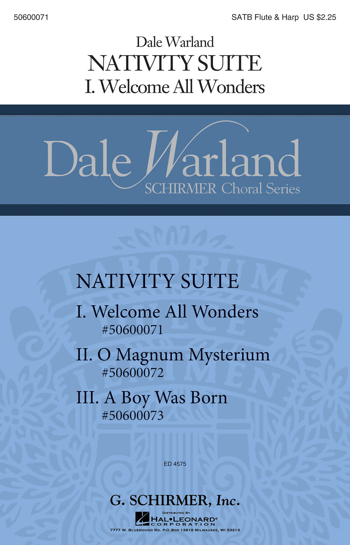 Dale Warland: Welcome All Wonders: SATB: Vocal Score