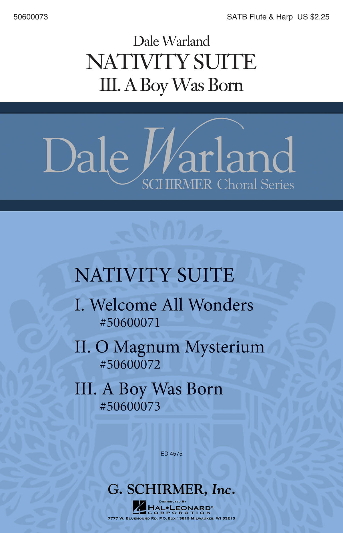 Dale Warland: A Boy Was Born: SATB: Vocal Score