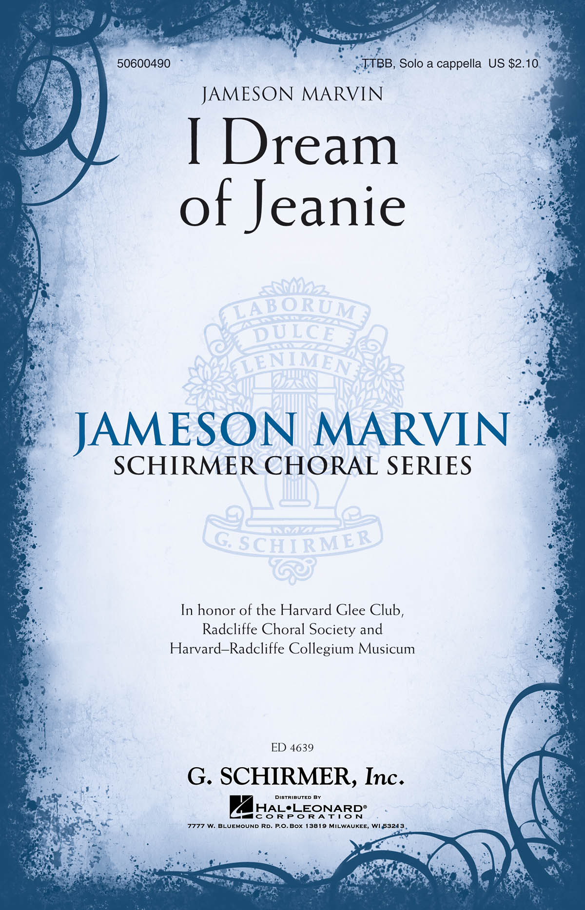 Jameson Marvin: I Dream of Jeanie: TTBB: Vocal Score