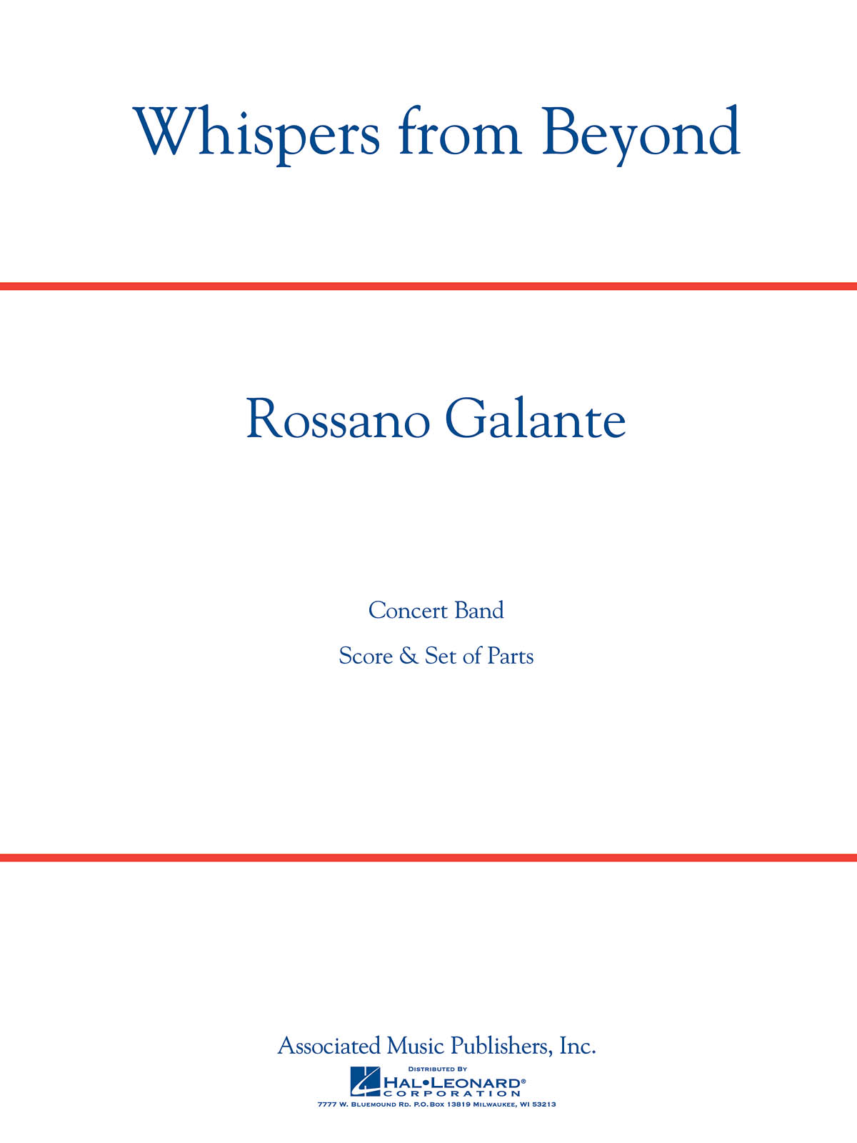 Rossano Galante: Whispers from Beyond: Concert Band