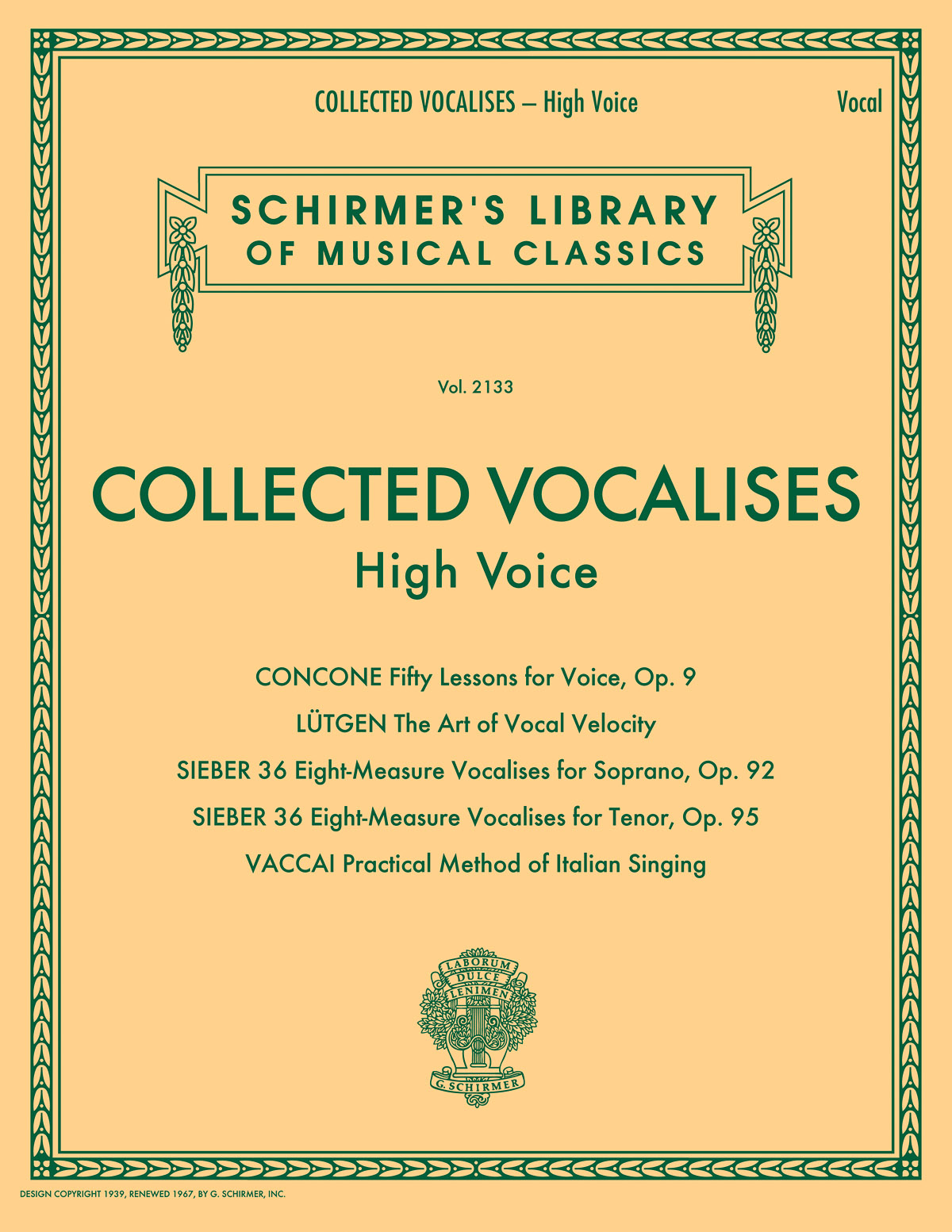 Collected Vocalises: High Voice: Vocal: Vocal Work