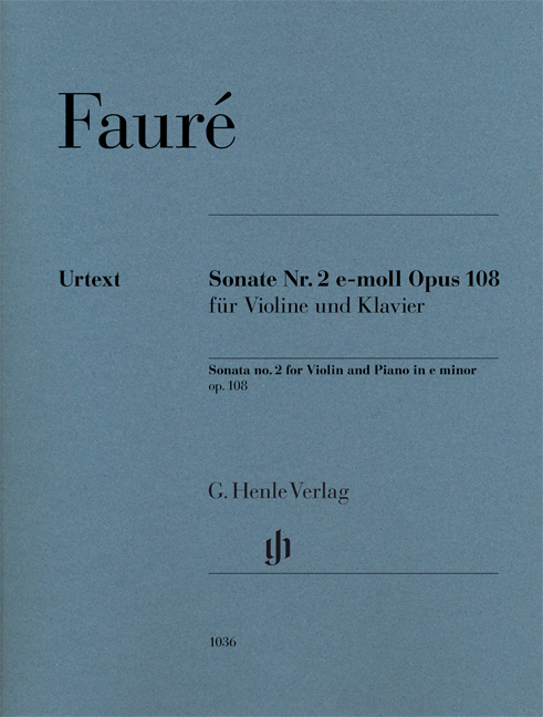 Gabriel Faur: Violin Sonata No.2 E Minor Op.108: Violin: Instrumental Work