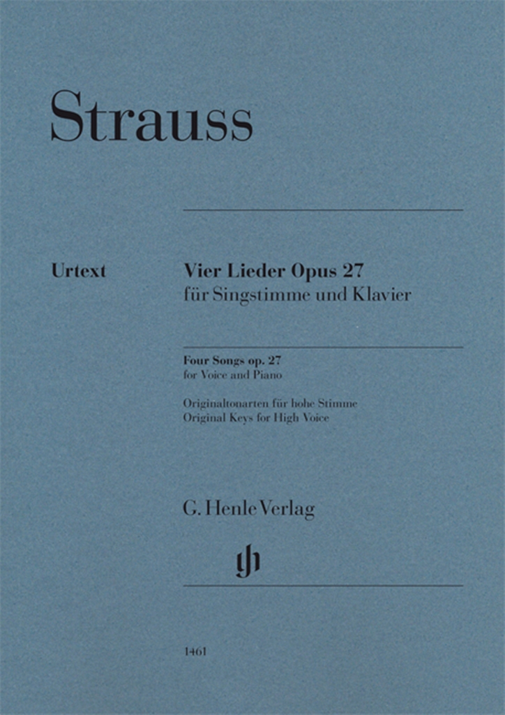 Richard Strauss: Four Songs Op. 27 For Voice and Piano: Vocal and Piano: Vocal