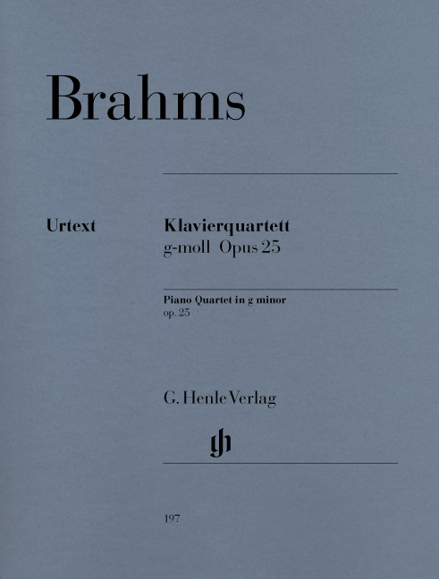 Johannes Brahms: Piano Quartet In G Minor Op. 25: Piano Quartet: Score and Parts