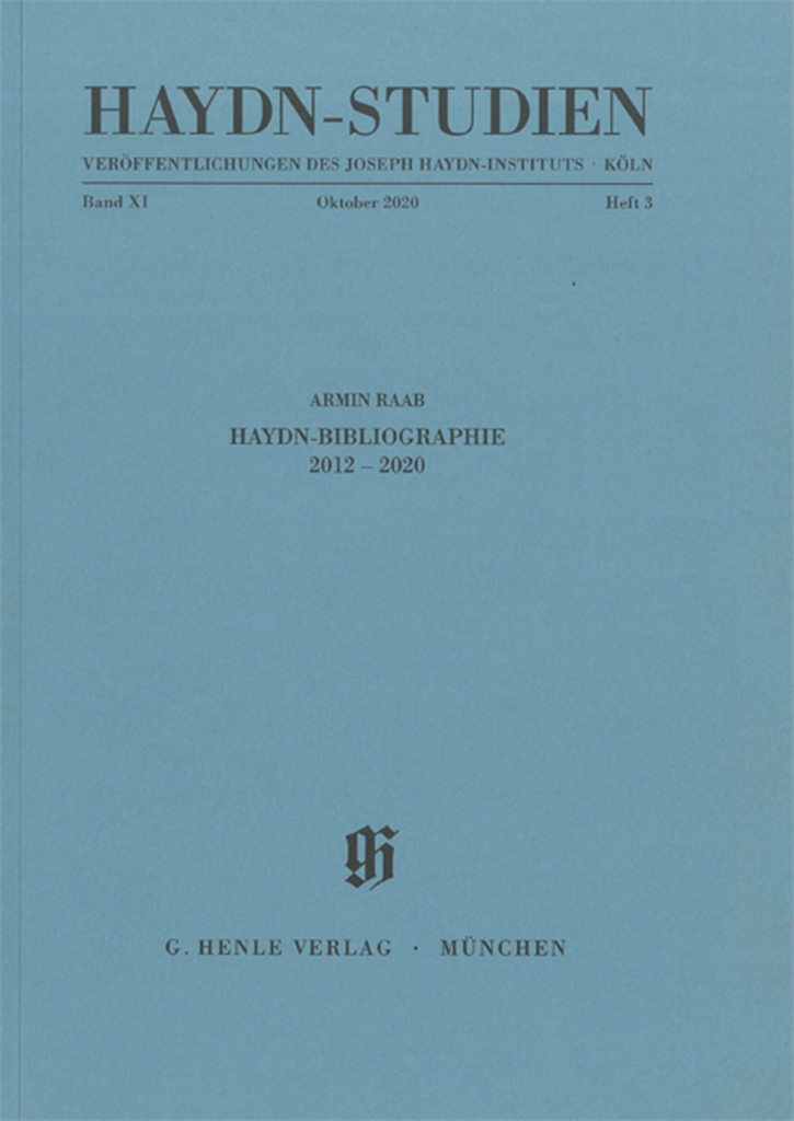 Joseph Haydn: Haydn Studies Vol. 11 No. 3: Reference