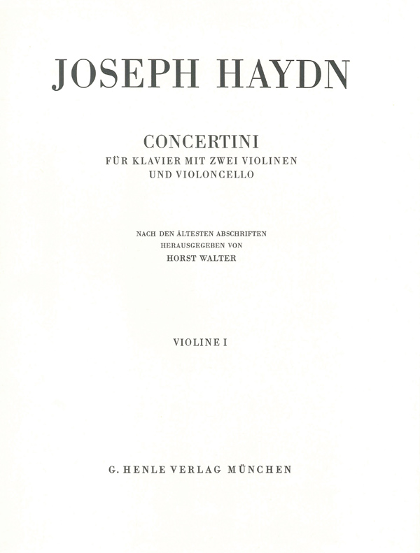 Franz Joseph Haydn: Concertini For Piano: Violin: Part
