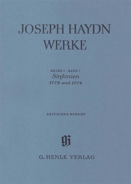 Franz Joseph Haydn: Sinfonias 1773 Ad 1774 Critical Report: Score