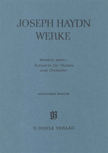 Franz Joseph Haydn: Concertos for Violin and Orchestra: Ensemble: Score