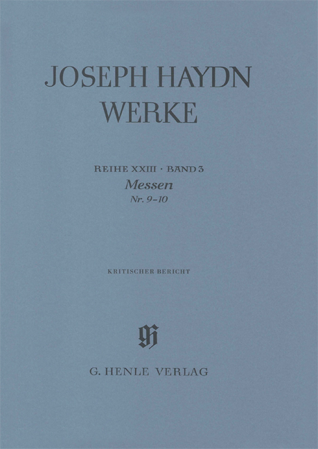 Franz Joseph Haydn: Masses No. 9 - 10: Reference