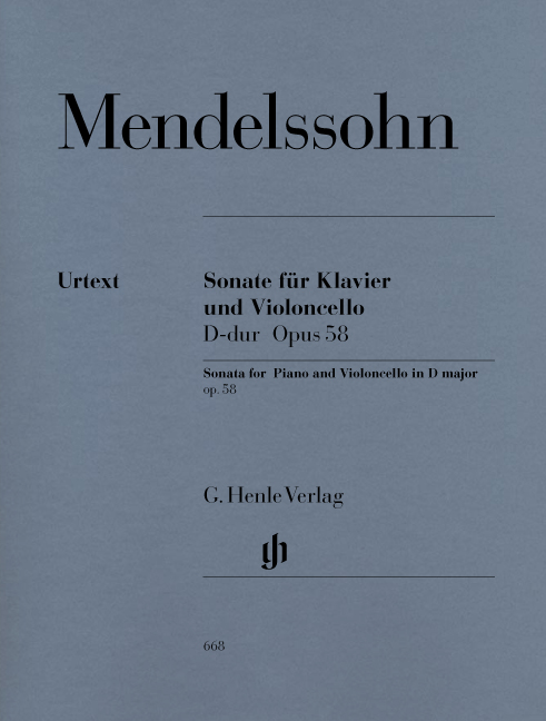 Felix Mendelssohn Bartholdy: Sonata For Piano And Violoncello In D Op. 58: