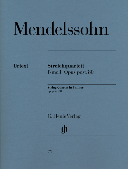 Felix Mendelssohn Bartholdy: String Quartet In F Minor Op. post. 80: String