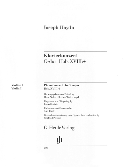 Franz Joseph Haydn: Concerto for Piano: Violin: Score
