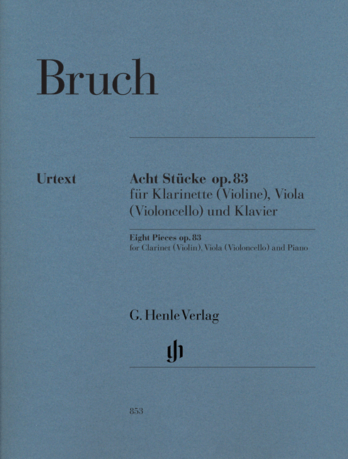 Max Bruch: 8 Pieces Pour Clarinette (Vln) Alto (VC) Et Piano: Piano Trio: Score