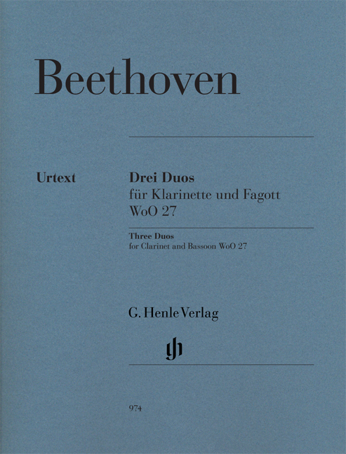 Ludwig van Beethoven: Three Duos for Clarinet and Bassoon WoO.27: Wind Duet: