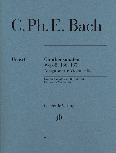 Carl Philipp Emanuel Bach: Gambensonaten Wq 88  136  137: Cello: Instrumental