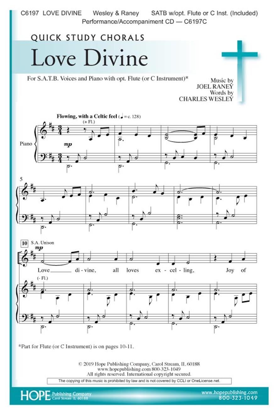 Joel Raney: Love Divine (SATB). Sheet Music for SATB  Flute  Choral