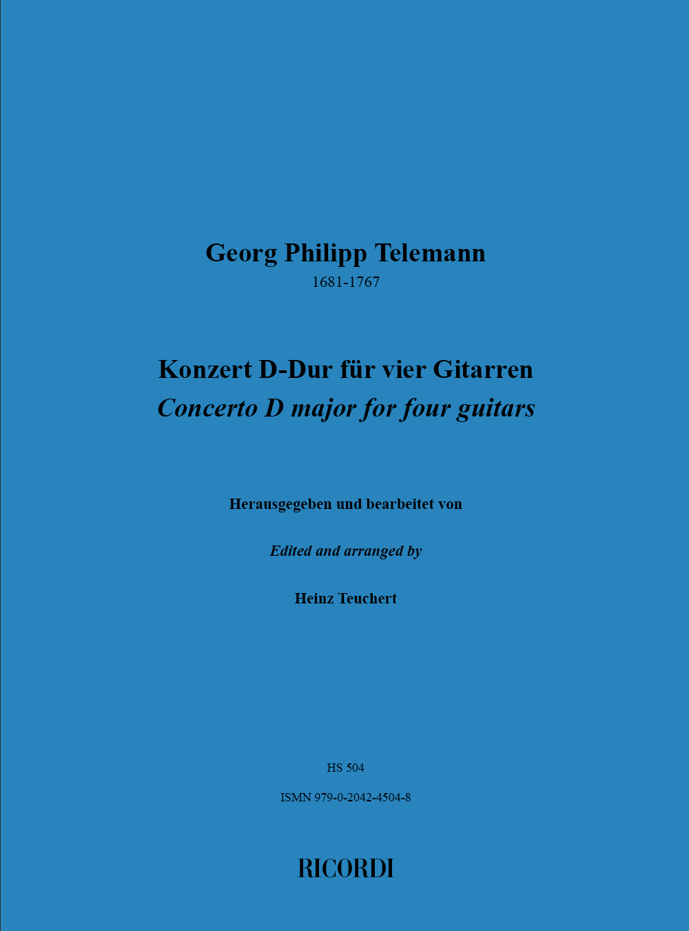 Georg Philipp Telemann: Konzert D-Dur: Guitar Ensemble: Score & Parts