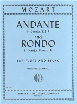 Wolfgang Amadeus Mozart: Andante In C K 315/Rondo In D K Anh184: Flute: