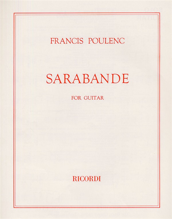 Francis Poulenc: Sarabande: Guitar: Instrumental Work